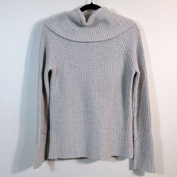 Ann Taylor Cowl Neck Grey Wool Cashmere Sweater Women Size Small - Picture 2 of 7